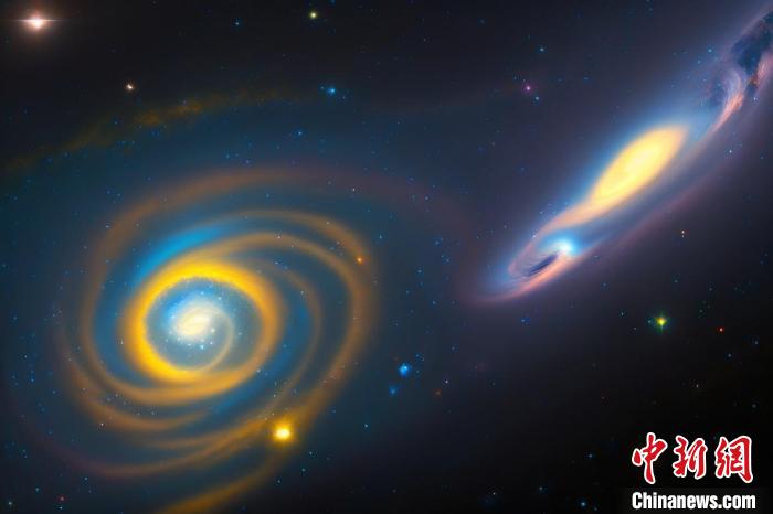本星系群的三維藝術(shù)圖?！≈锌圃簢姨煳呐_(tái) 供圖
