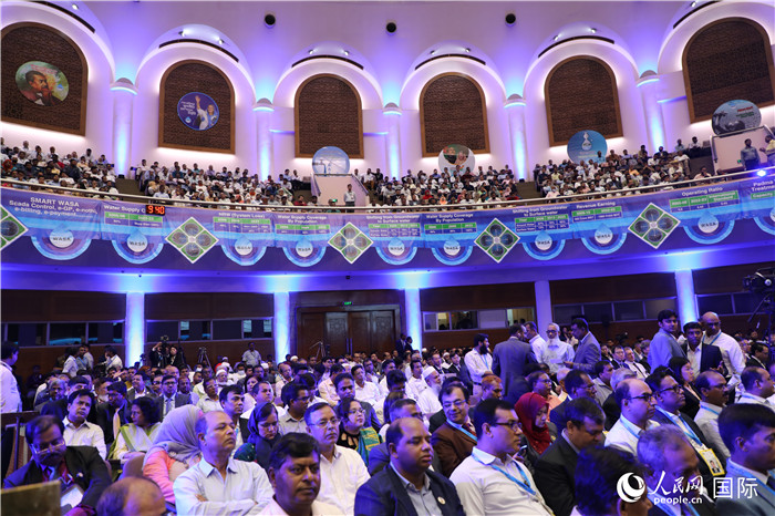 7月13日，達(dá)舍爾甘地污水處理廠項(xiàng)目竣工典禮舉行。人民網(wǎng)記者 孫廣勇攝