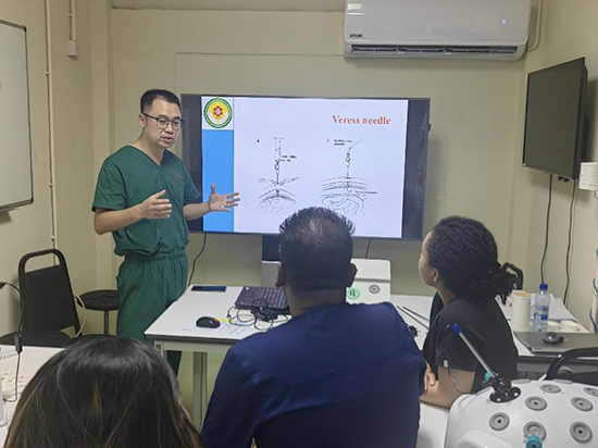 培訓(xùn)現(xiàn)場(chǎng)。第18期援圭亞那醫(yī)療隊(duì)供圖