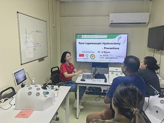 培訓(xùn)現(xiàn)場(chǎng)。第18期援圭亞那醫(yī)療隊(duì)供圖