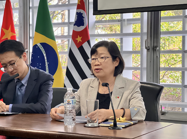 中國駐圣保羅總領事陳佩潔致辭。中國駐圣保羅總領館供圖