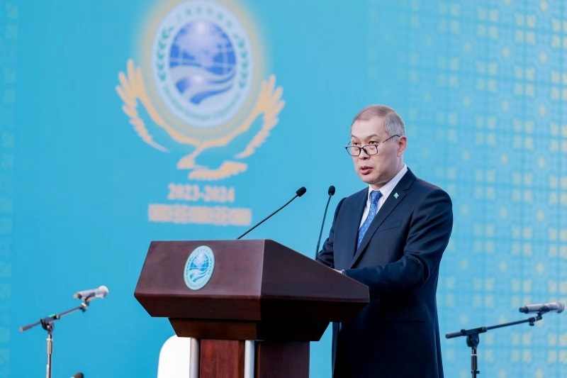 哈薩克斯坦駐華大使努雷舍夫致辭。主辦方供圖