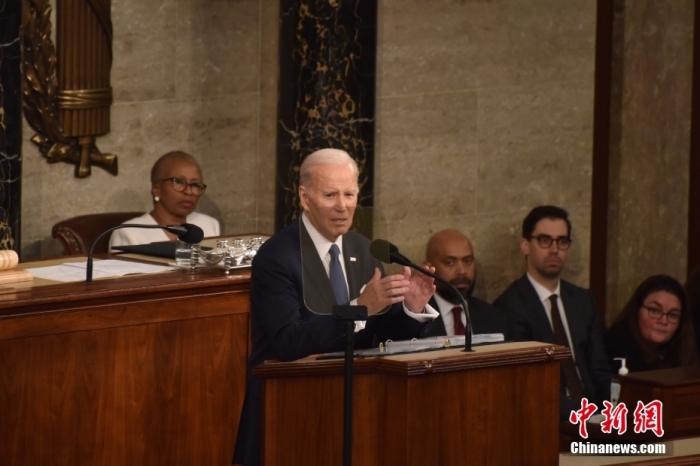 當(dāng)?shù)貢r間2月7日晚，美國總統(tǒng)拜登在國會發(fā)表其任內(nèi)第二次國情咨文演講。圖/<a target='_blank' href='/' _fcksavedurl='/'><p  align=