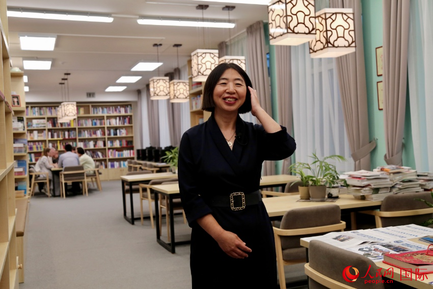 白俄羅斯國立大學共和國漢學孔子學院中方院長劉素玲。人民網記者 朱虹攝