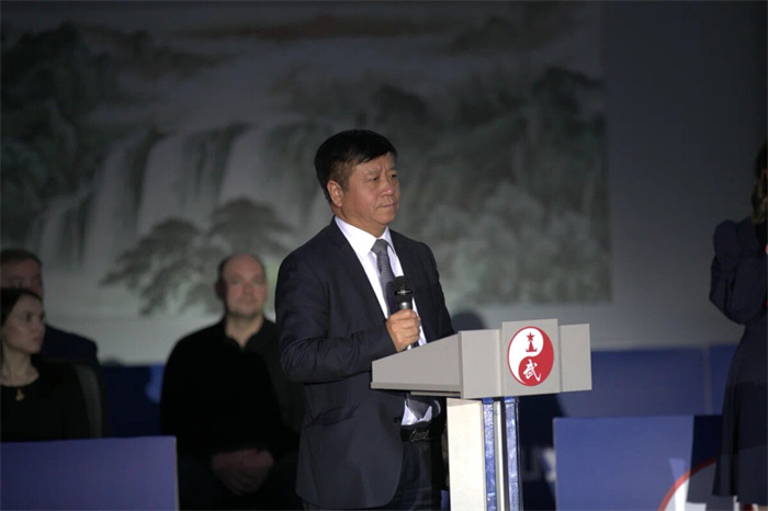 中國(guó)駐俄羅斯大使張漢暉致辭。駐俄羅斯大使館供圖