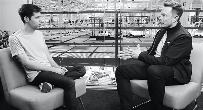 奧特曼與馬斯克的對(duì)談。圖源：視頻截圖