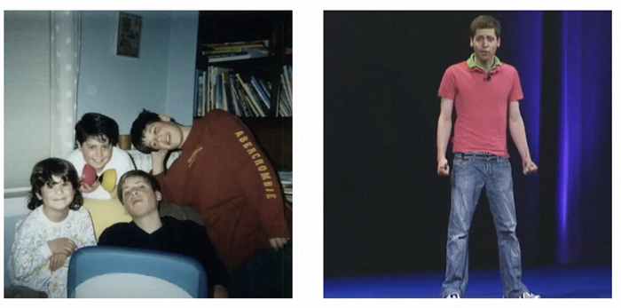 左為童年奧特曼與兄弟姐妹的合影。右為23歲時(shí)的奧特曼。圖源：Youtube