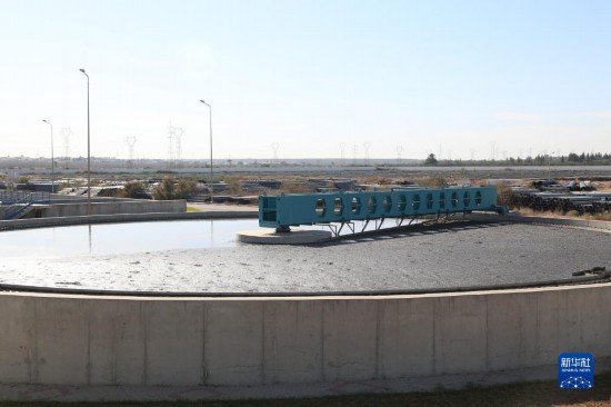 這是11月28日在突尼斯蘇塞市拍攝的中企承接建造的哈姆敦污水處理站一角。新華社記者 黃靈 攝