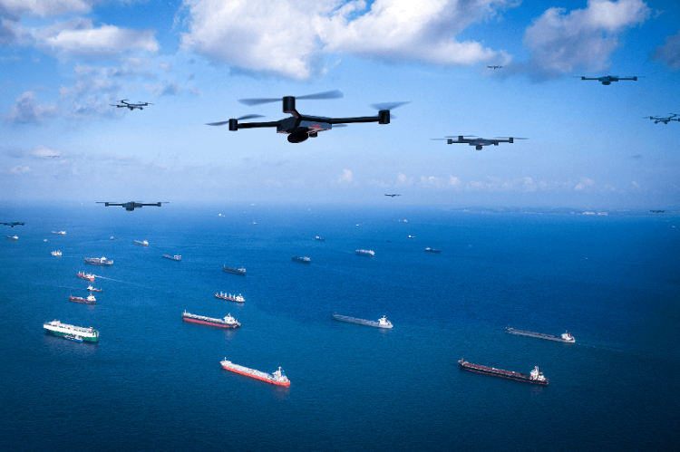 圖為智能無(wú)人系統(tǒng)未來(lái)在海洋上的模擬應(yīng)用場(chǎng)景。挑戰(zhàn)賽主辦方供圖