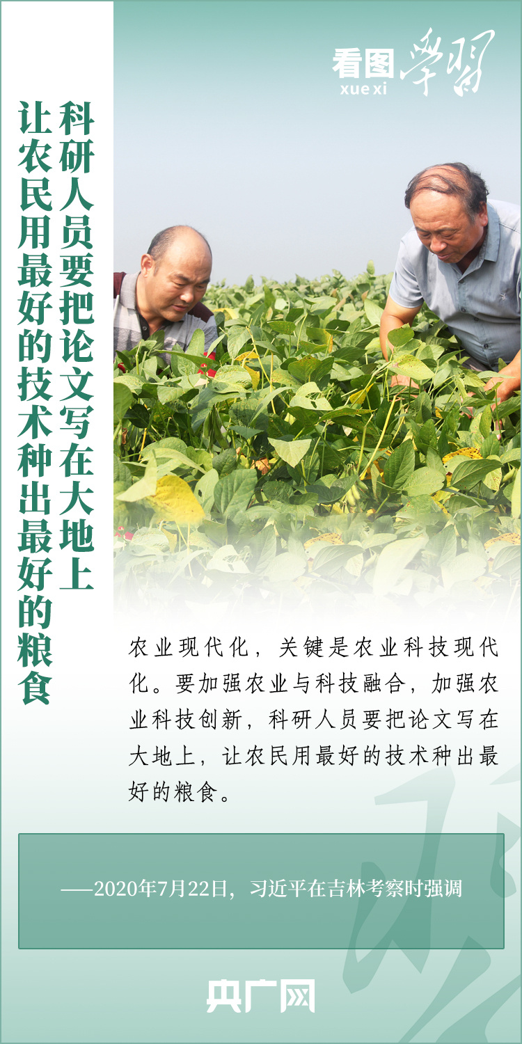 看圖學(xué)習(xí)丨推廣良田、良種、良法、良機(jī) 給農(nóng)業(yè)現(xiàn)代化插上科技的翅膀