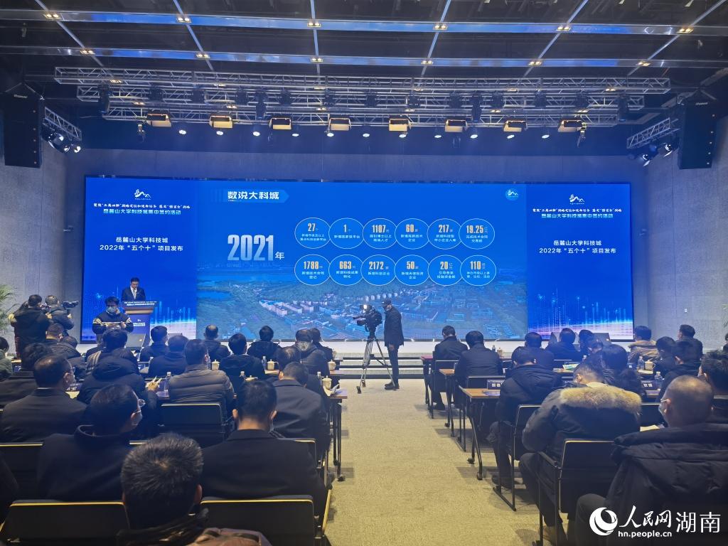 大科城管委會主任羅予武發(fā)布“五個十”項目。人民網(wǎng) 匡瀅攝