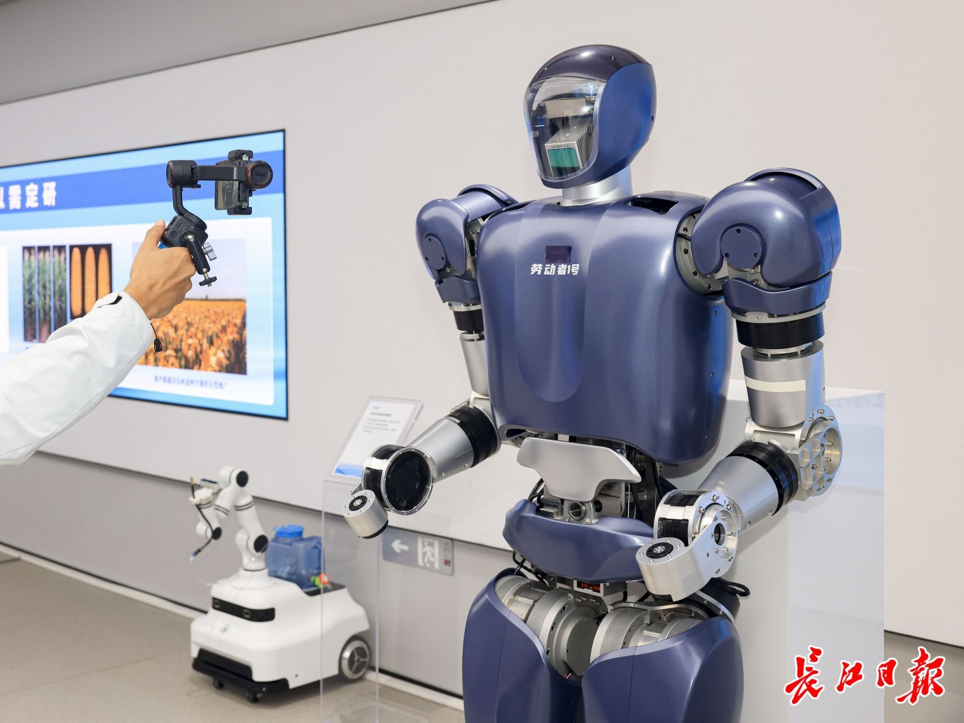 格藍(lán)若人形機(jī)器人。長(zhǎng)江日?qǐng)?bào)記者胡冬冬 攝