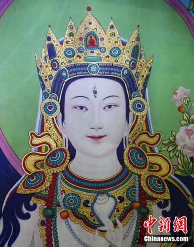 安多強(qiáng)巴繪制的《度母》唐卡。<a target='_blank' href='/'><p  align=