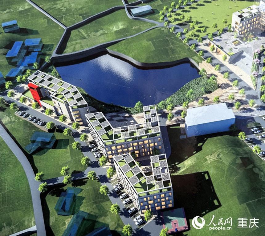 中國農(nóng)業(yè)科學院蔬菜花卉研究所西南研發(fā)中心效果圖。人民網(wǎng)記者 劉政寧攝